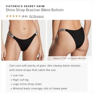 Victoria's secret very sexy shine strap Brazilian swim bikini bottom MEDIUM